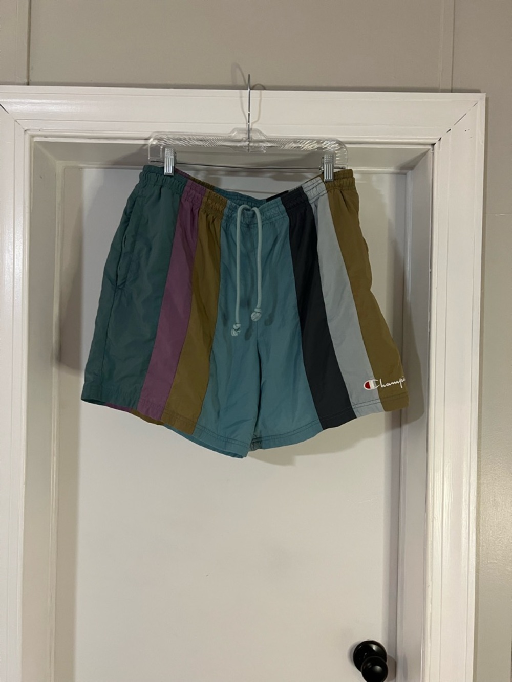 Champion Shorts Swim Trunks Men’s XL Striped Multicolor